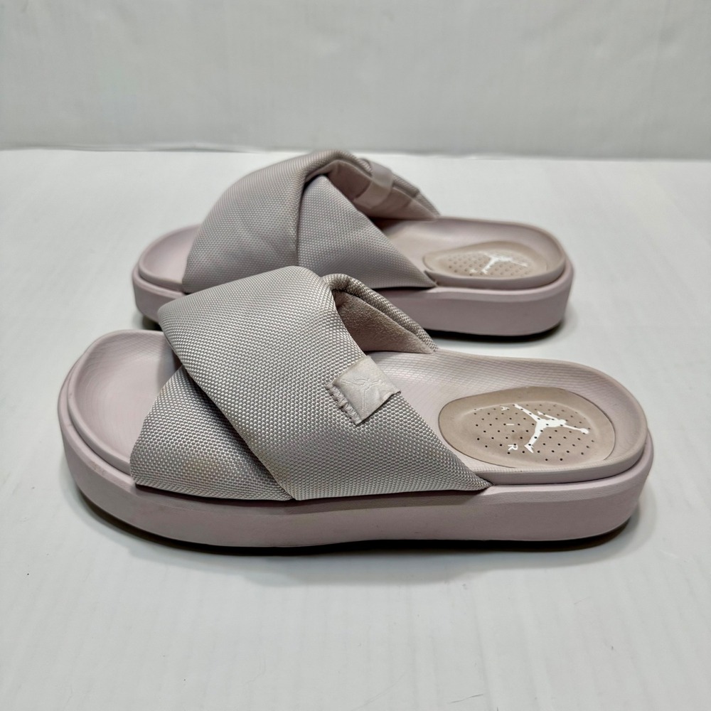 Jordan Women’s Crisscross Slide Sandals in Light Pink/Beige - Picture 2 of 8
